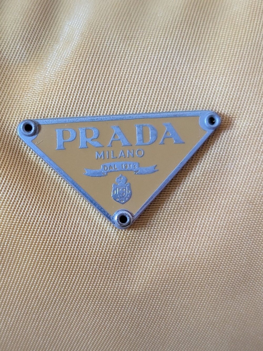 Prada Yellow Nylon Mini Shoulder Bag – Zip Top – Made in Italy